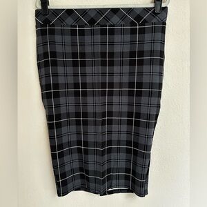 Torrid Charcoal and Black Checkered Pencil Skirt